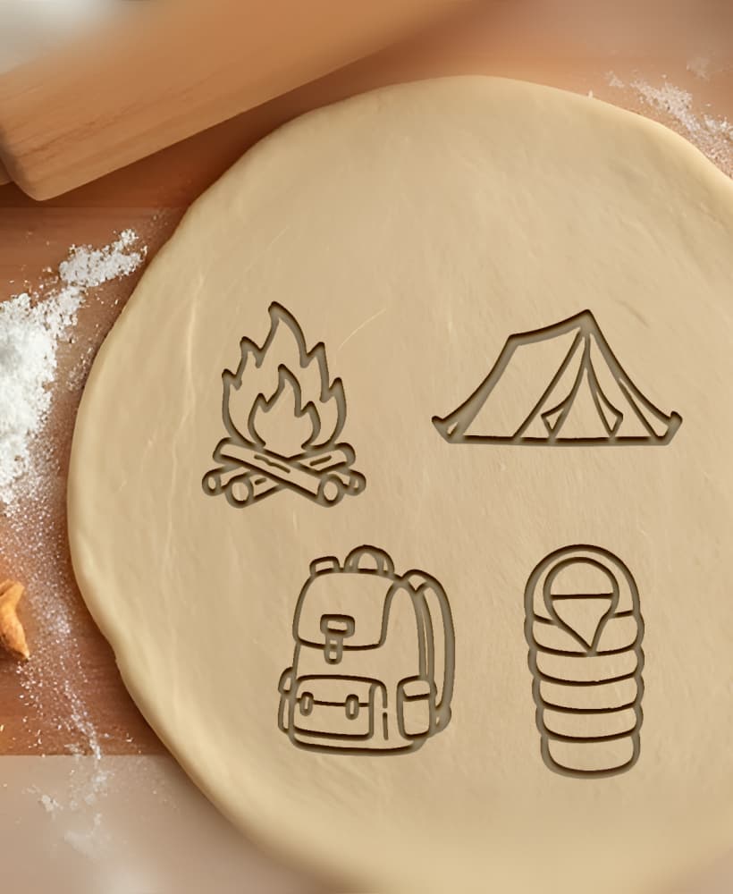 Camp Set Cookie Cutter, Biscuit Cutter 3d model
