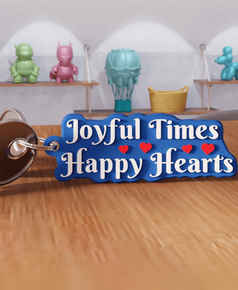 Joyful Times Happy Hearts Valentine Keychain 3d model