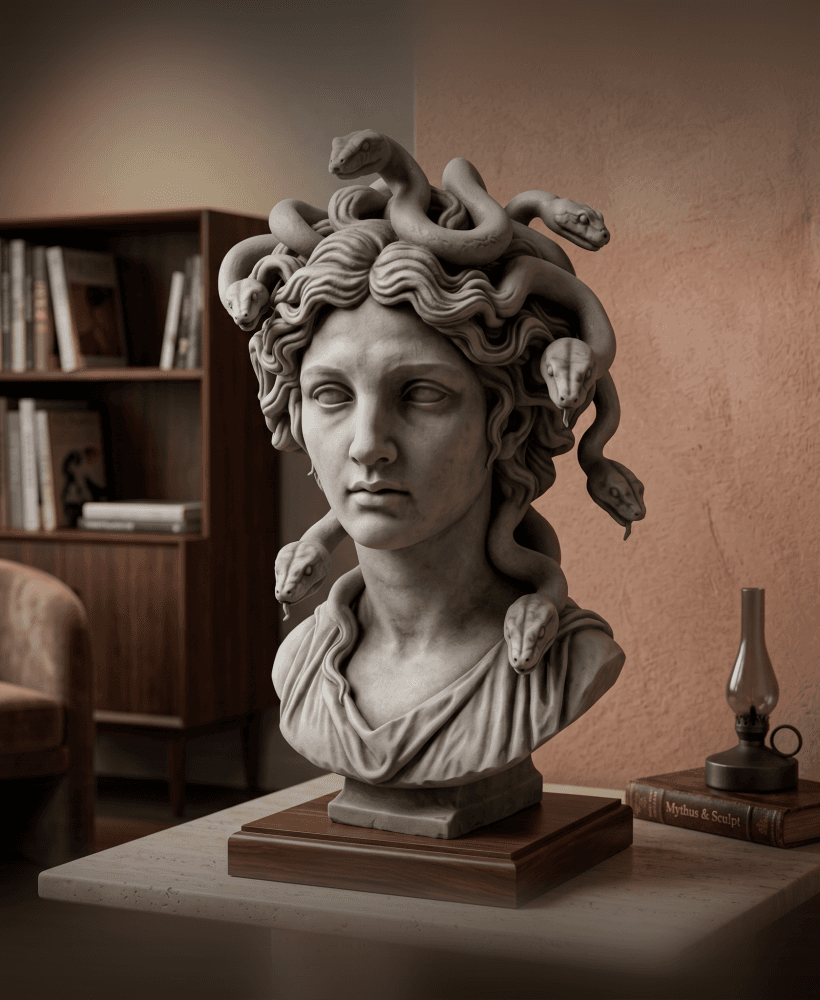 Medusa Bust - Greek Mythology Sculpture for 3D Printing 3d model