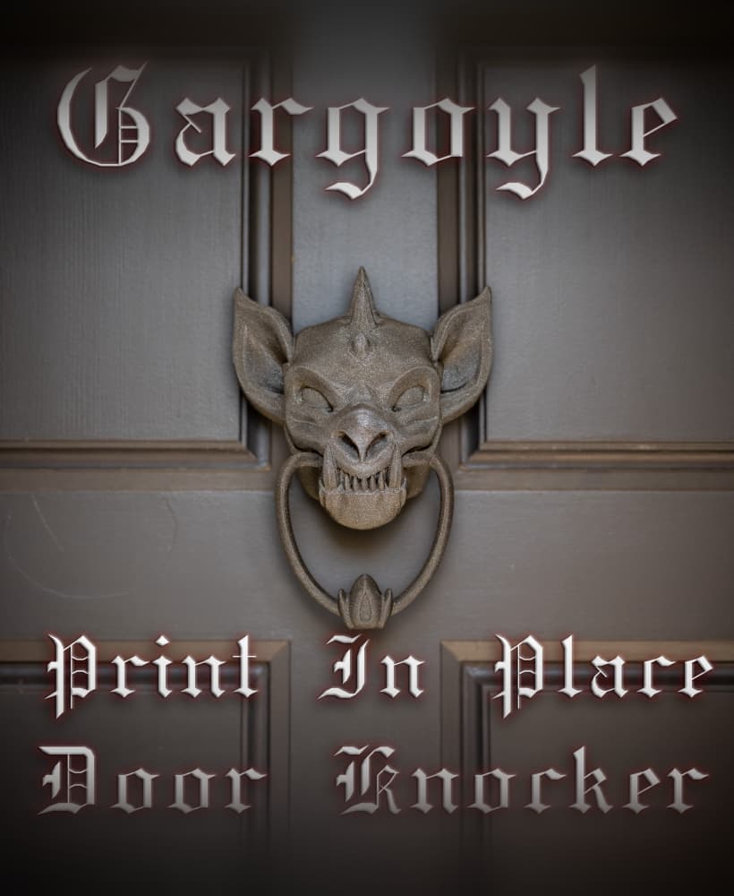 Gargoyle Door Knocker - Print In Place Halloween Door Decoration! 3d model