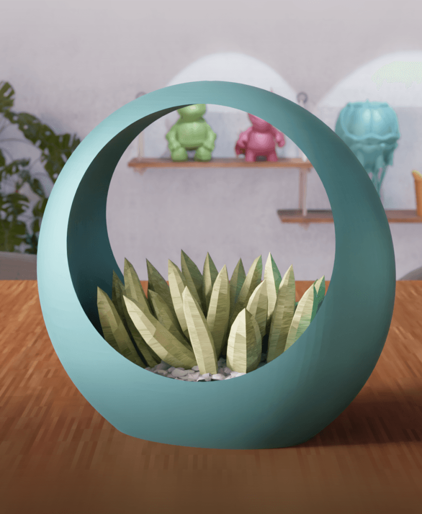 Hollow Ring Planter 3d model