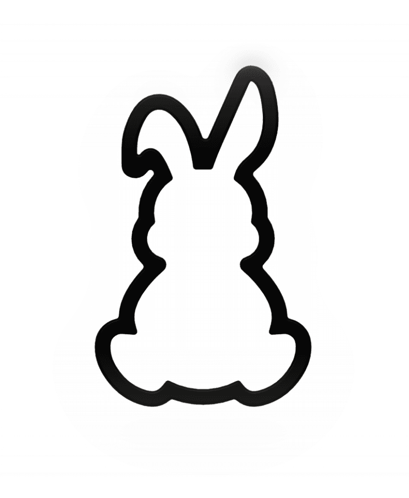Sitting Bunny Cookie Cutter STL File - 4 inches 3d model