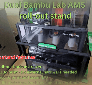DUAL AMS 1 AND/OR AMS 2 PRO ROLL-OUT STAND 3d model