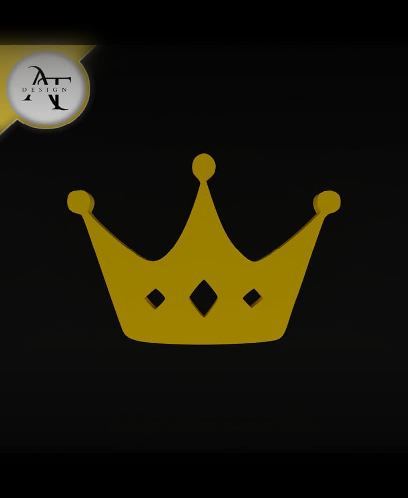 Simple Crown Symbol - 2D Art 3d model