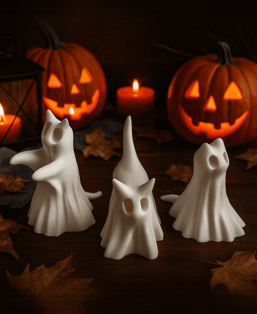 Ghost Cats – Adorable Halloween Figurines 3d model