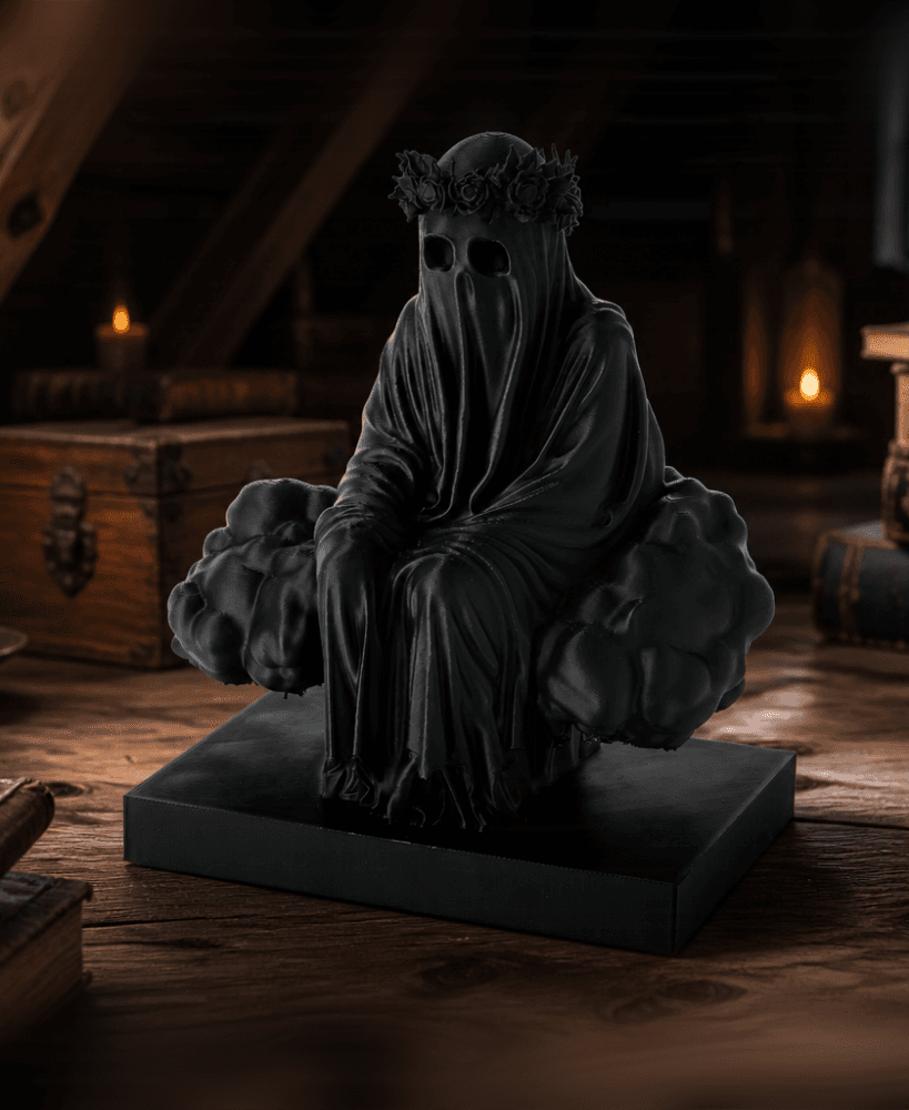Ghostly Figure Sitting on a Cloud - Spooky Decor 3d model