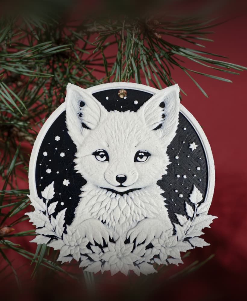 Christmas Artic Fox Decoration 3d model