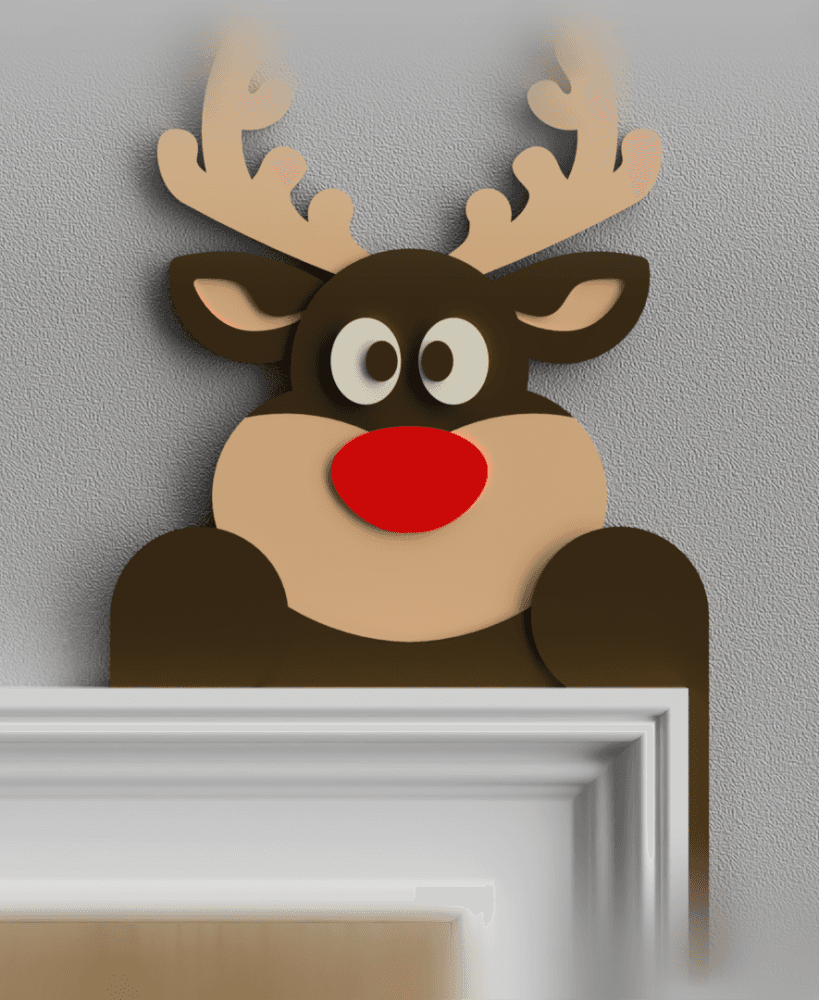 Rudolph Red-Nosed Reindeer Door Topper 3d model