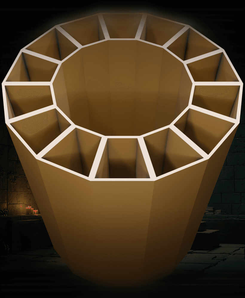 Wheel of Brushes Divided Cylinder 3d model