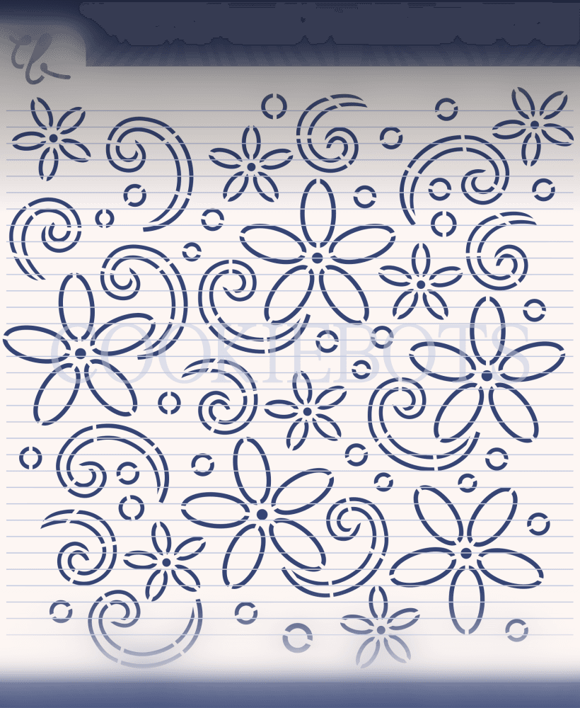 Flowers Stencil SVG 3d model