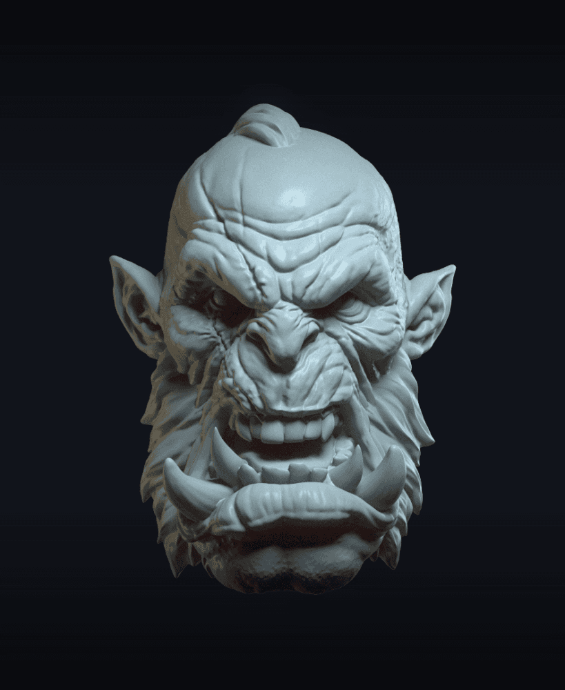 Orc V8 - Custom Action Figure Head 3d model