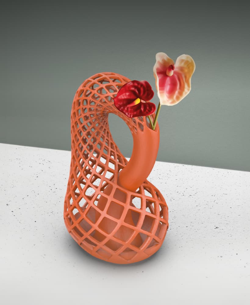 Klein Bottle Vase, Minimalist Floral Vase, Swan Style Pot, Boho - Rustic Home Decor, Decorative Flow 3d model
