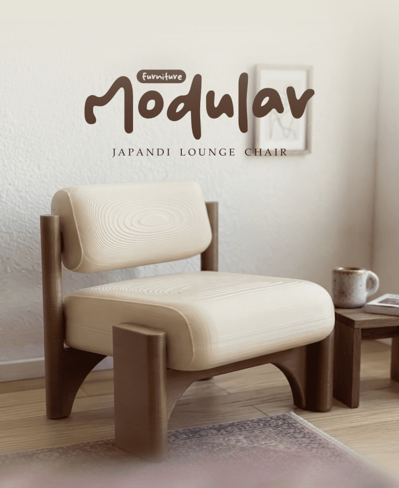 Japandi Modular Lounge Chair 3d model