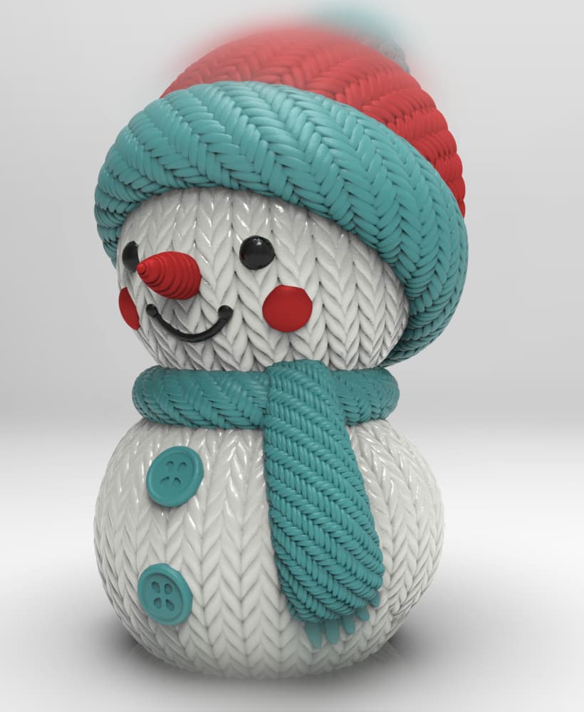 Knitty the Cozy Snowman 3d model