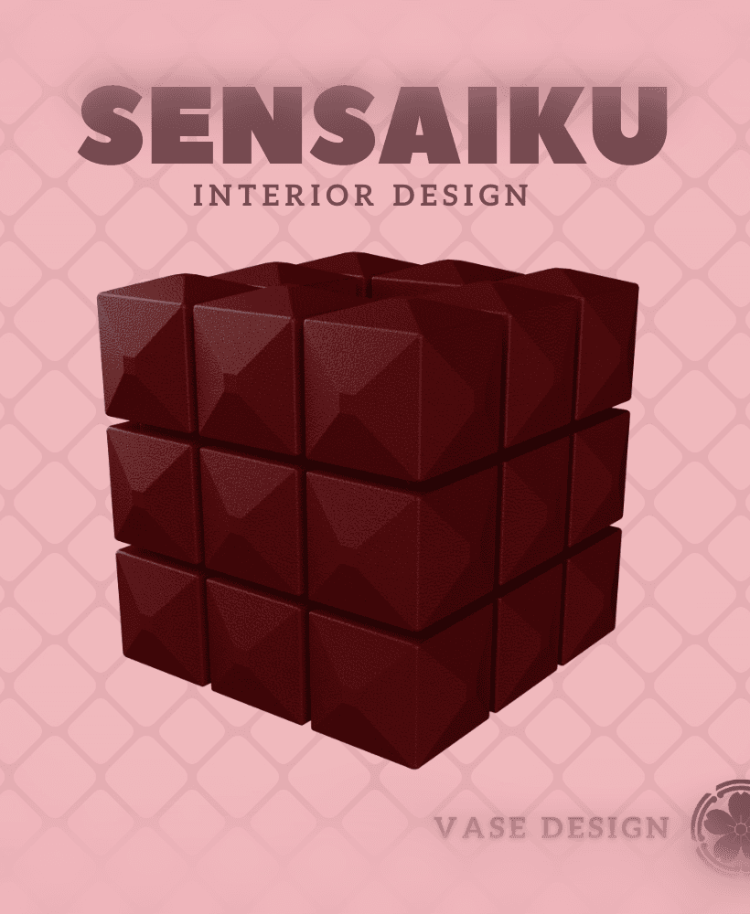 74. 27 Cubes 74 Custom Vase Design - Ikebana Home Decoration 3d model