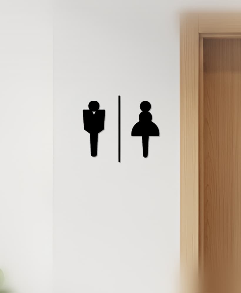 WC, Toilet Sign, Restroom 3d model