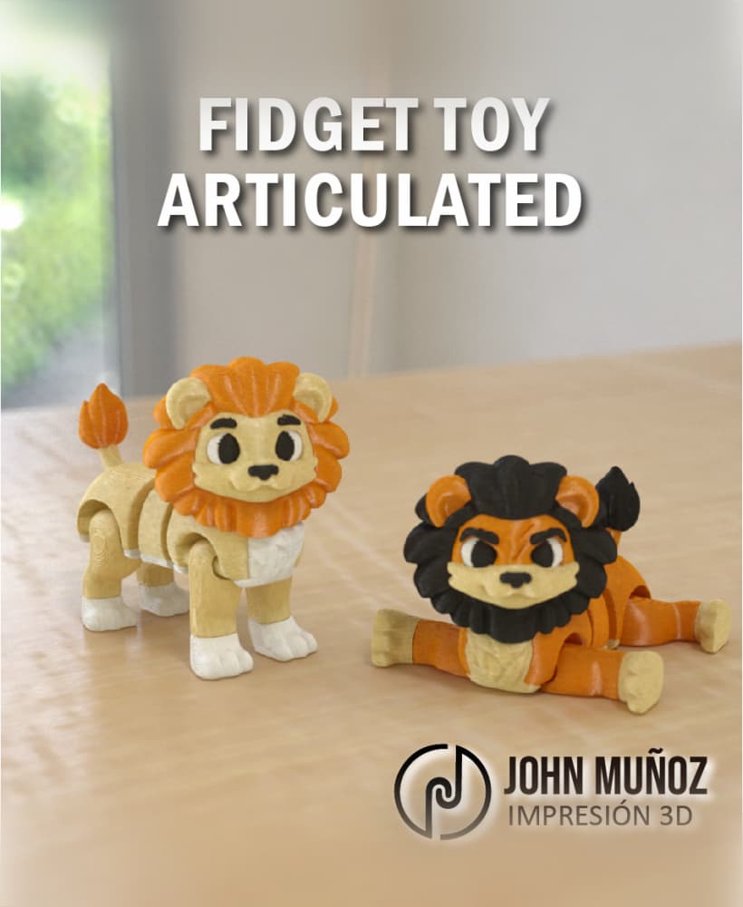 Brother King Lions - Figure Toy & Keychain Articulated-free support 3d model