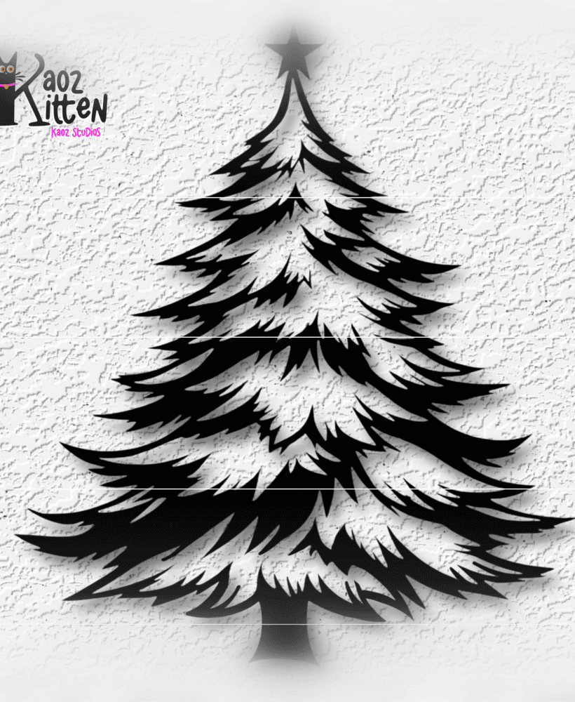 christmas tree ornament xmas wall art decor 3d model