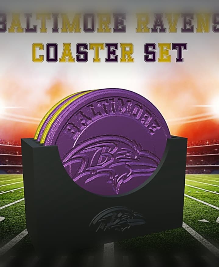 Baltimore Ravens Coaster Set (NFL) 3d model