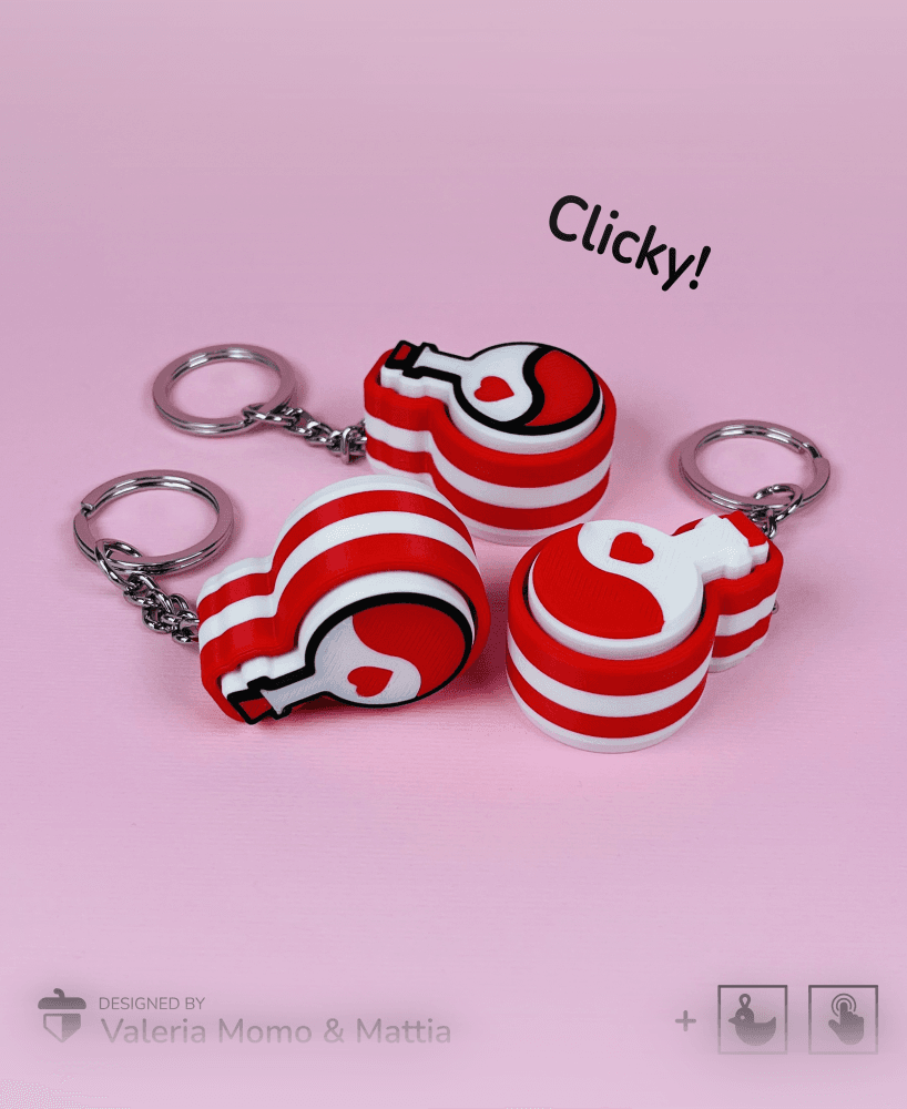 Love Potion Clickers! Clicky Toy San Valentine Keychain 3d model