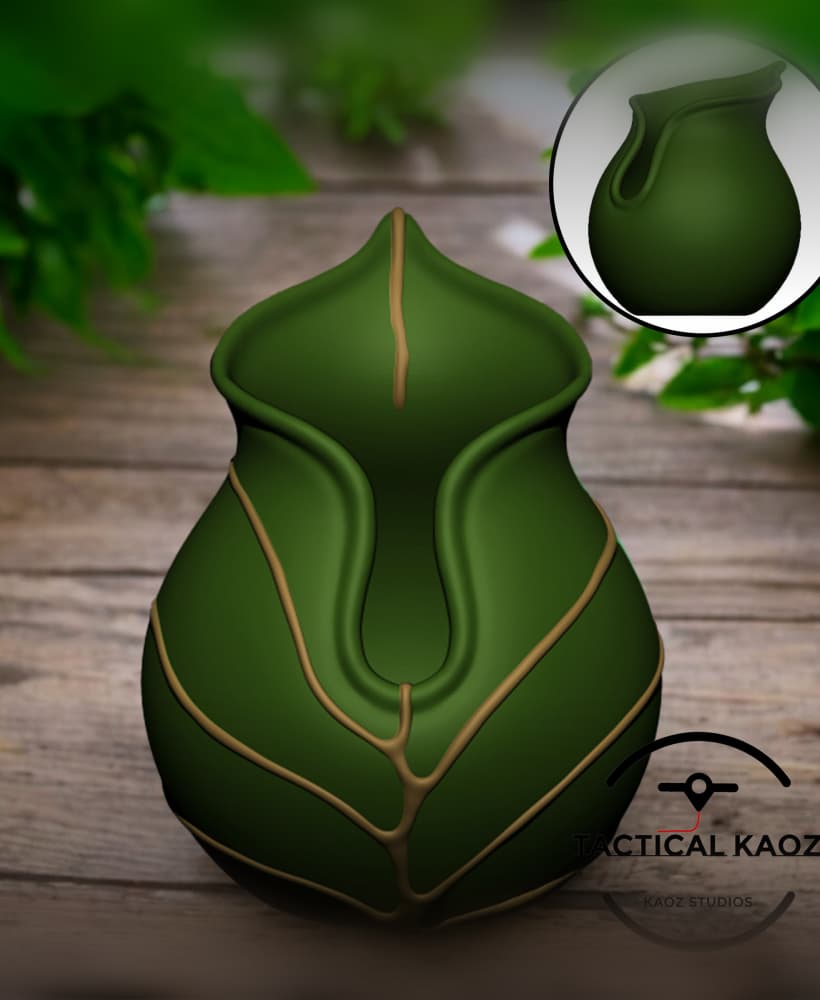Leaf Vase Planter - Nature Inspired 2 versions 3d model