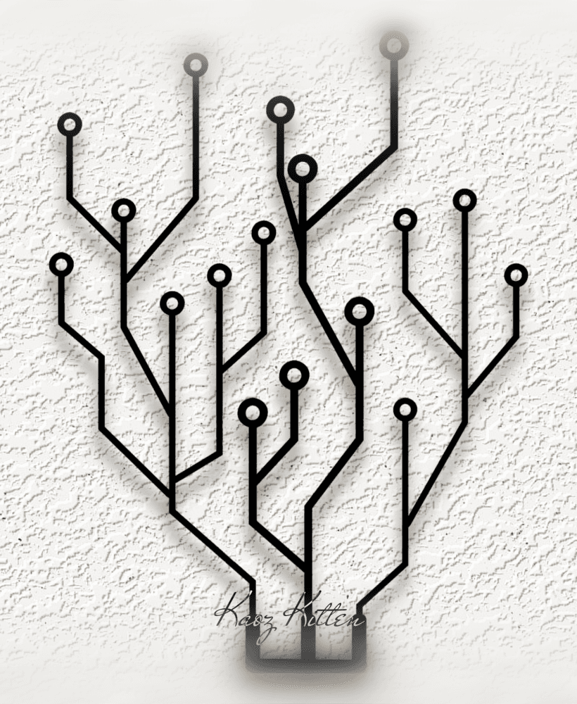 circuit board tree WALL ART HOME DECOR 3d model
