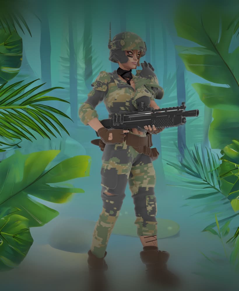 Shotgun Carrying Female Future Marine 3d model