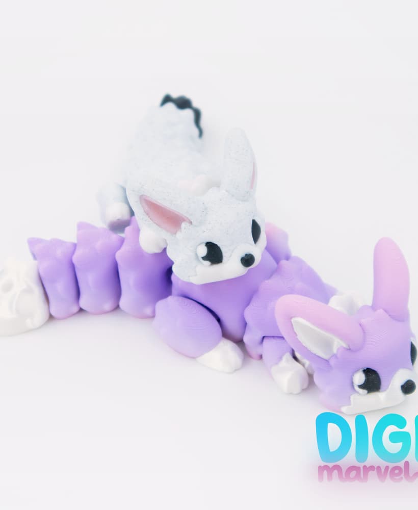 Fennec Fox Flexi + Keychain 3d model