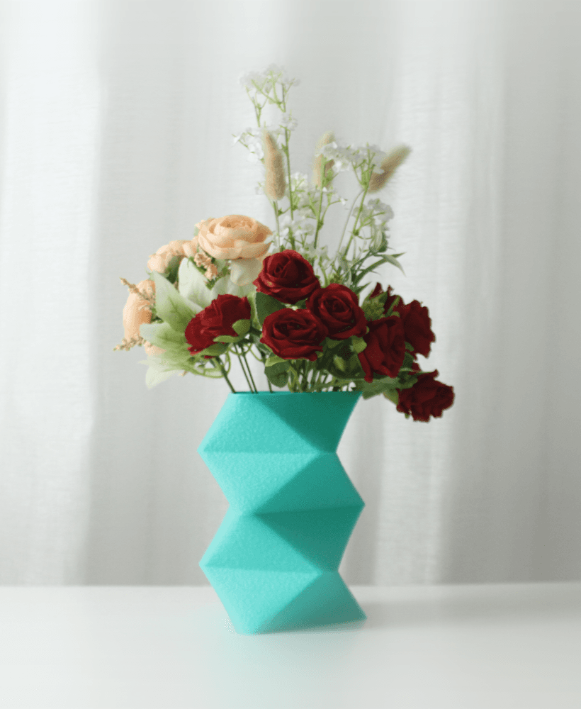 The Kami Origami Vase STL 3D Print File, Home Decor Vase for Plants and Flowers 3d model