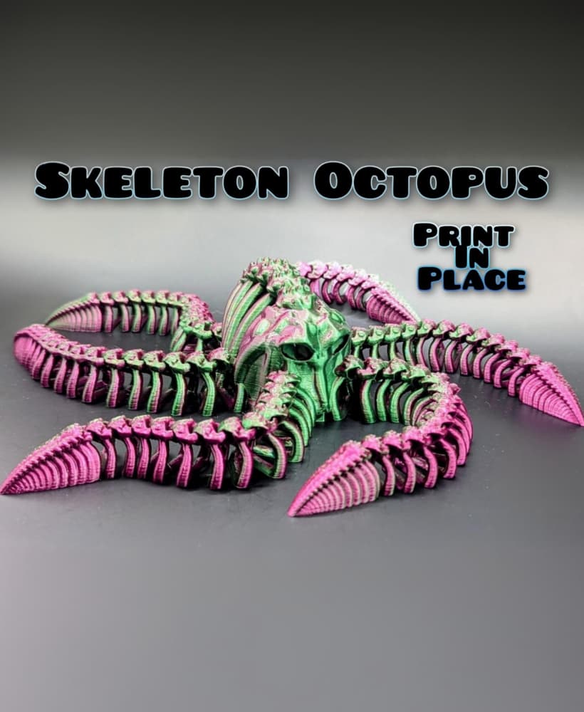 Articulated Octopus-Print in Place 3d model