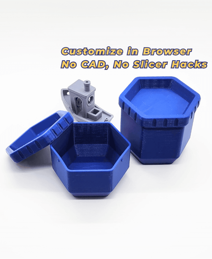 Customizable Stackable Hex Shaped Box 3d model