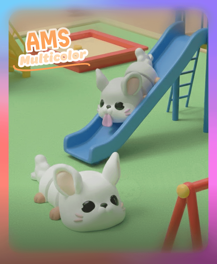 Flexi Chinchilla Keychain (Multicolor) 3d model