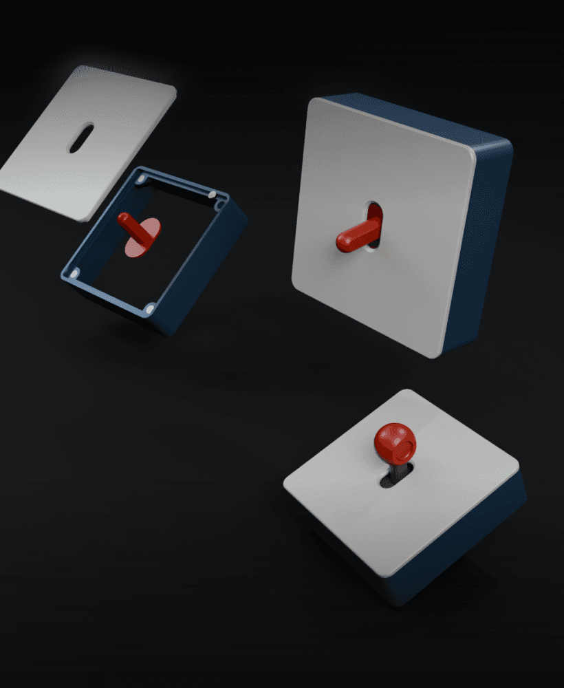 Light switch cover with magnetic panels 3d model