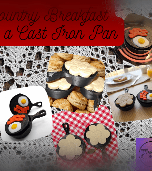 Country Breakfast in Cast Iron- Fidget Clicker Keychain 3d model