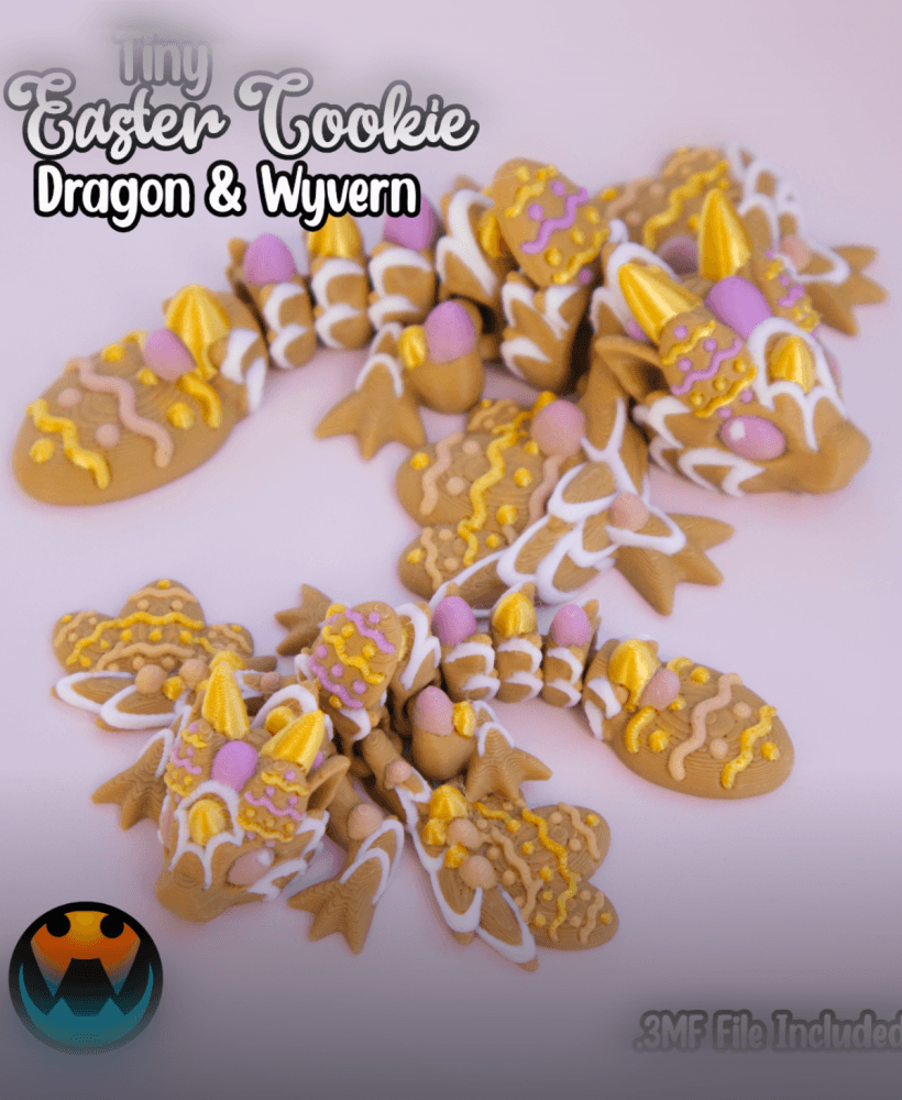 Tiny Easter Cookie Wyvern and Dragon 3d model