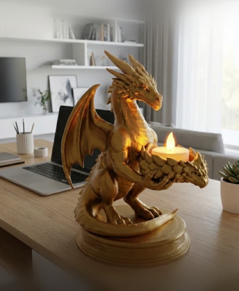 Dragon Guardian Tea Light Holder.stl 3d model