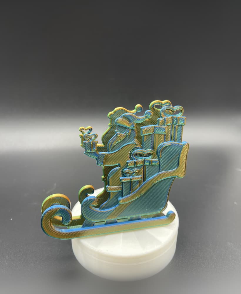 Print Flat Santa In His Sleigh 3d model