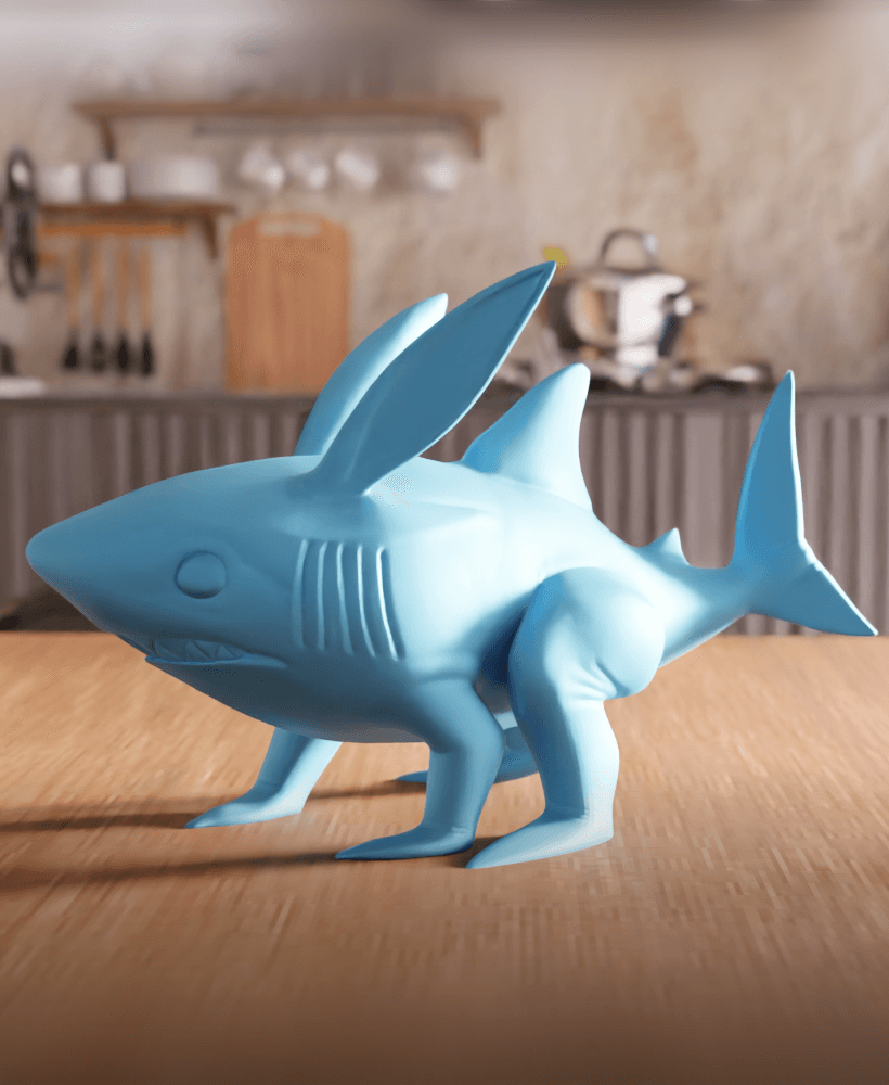 Land Shark Chibi Character Figurine 3d model