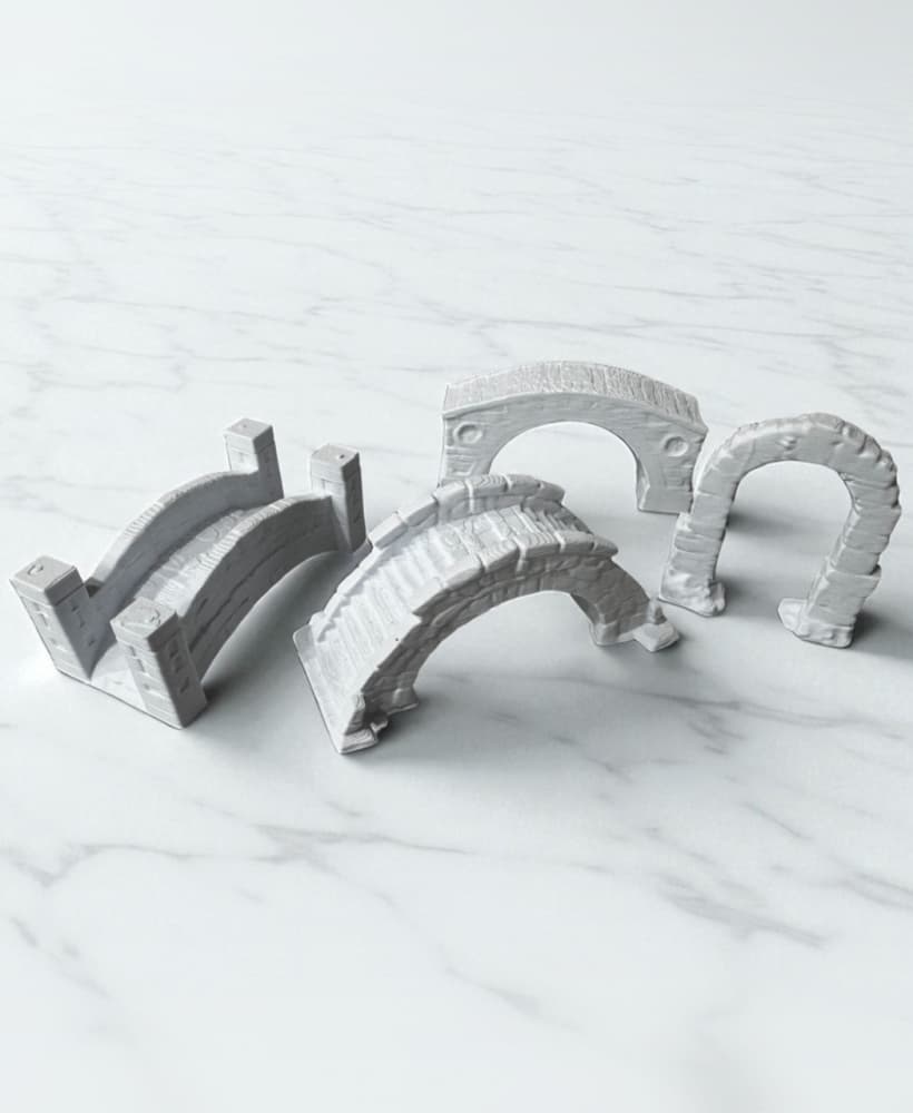 Stone Arch Bridges set of 4 3d model