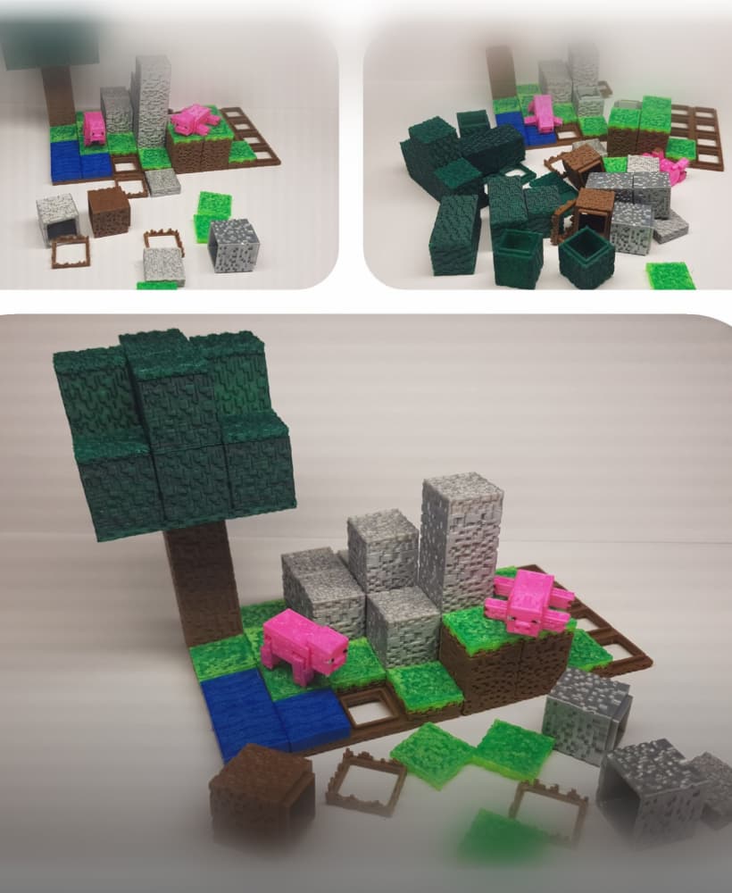 Minecraft-inspired Base 3d model