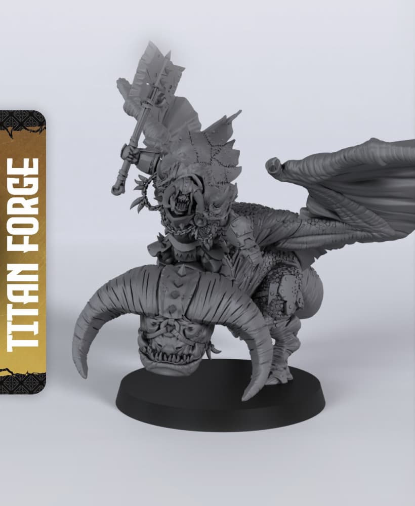 Orc Warchief on Wyvern - With Free Dragon - 5e DnD Inspired for RPG and Wargamers 3d model