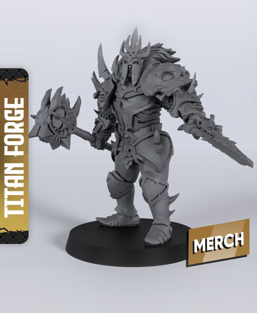 Mor-Zhal Deathlord on foot - With Free Dragon - 5e DnD Inspired for RPG and Wargamers 3d model