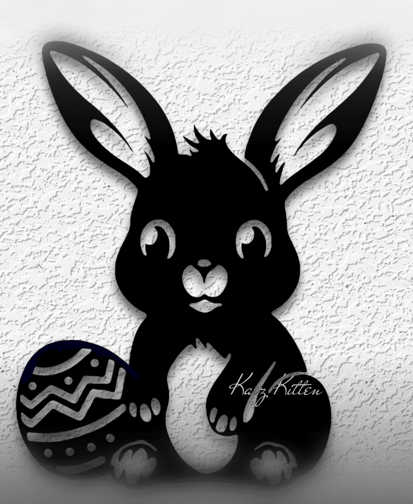 bunny with easter egg wall art easter rabbit home decor 3d model