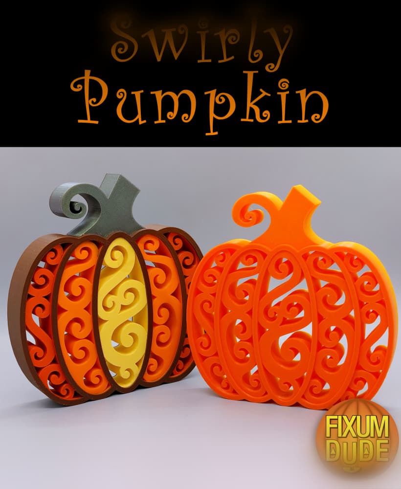 Swirly Pumpkin Decoration 3d model