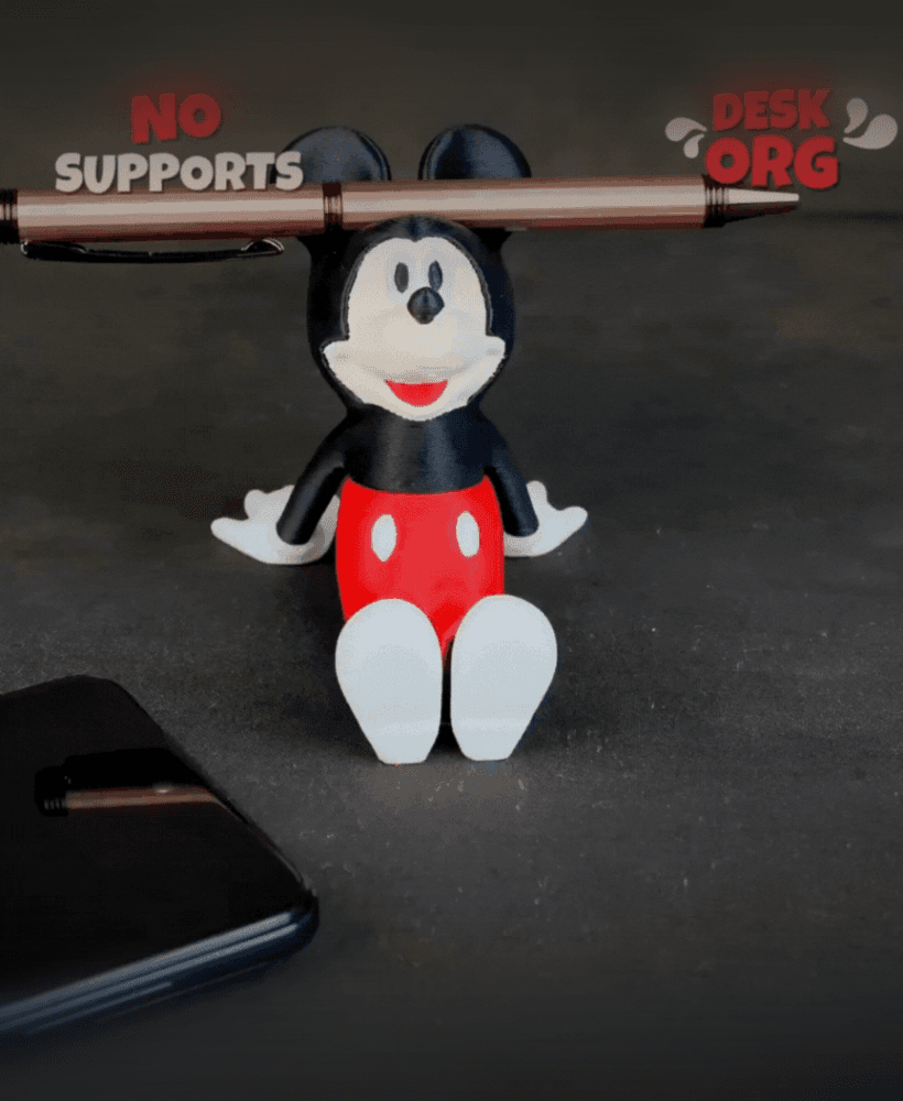 Cute Mickey Mouse Pen & Phone Holder 3d model