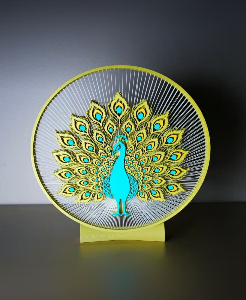 Peacock String Art 3d model