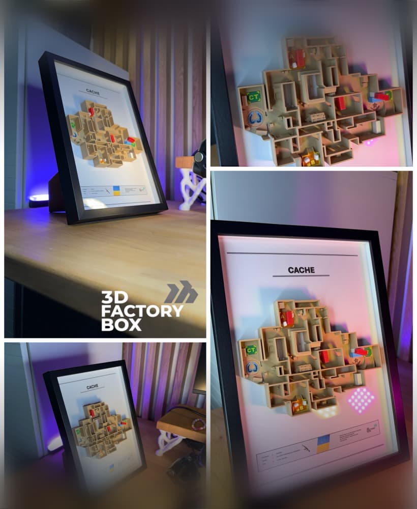 3D Printed Gaming Map - Inspired by "Cache" Fan Art 3d model