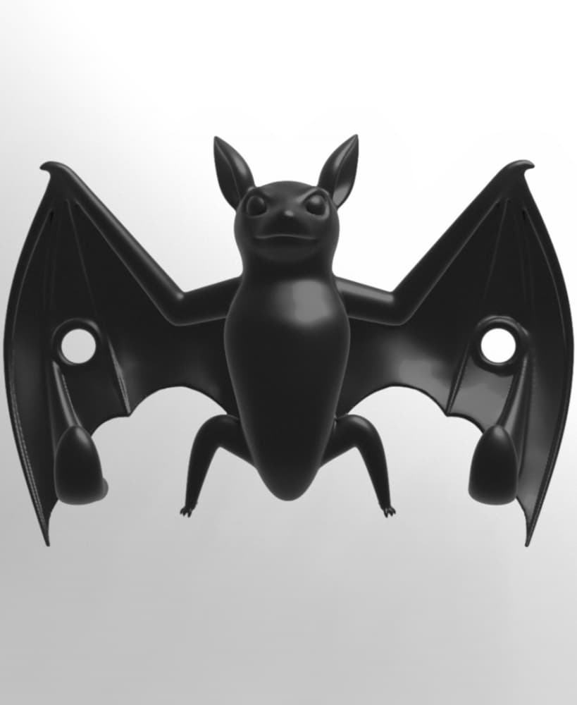 Bat-Shaped Wall-Mount Coat Hanger 3d model