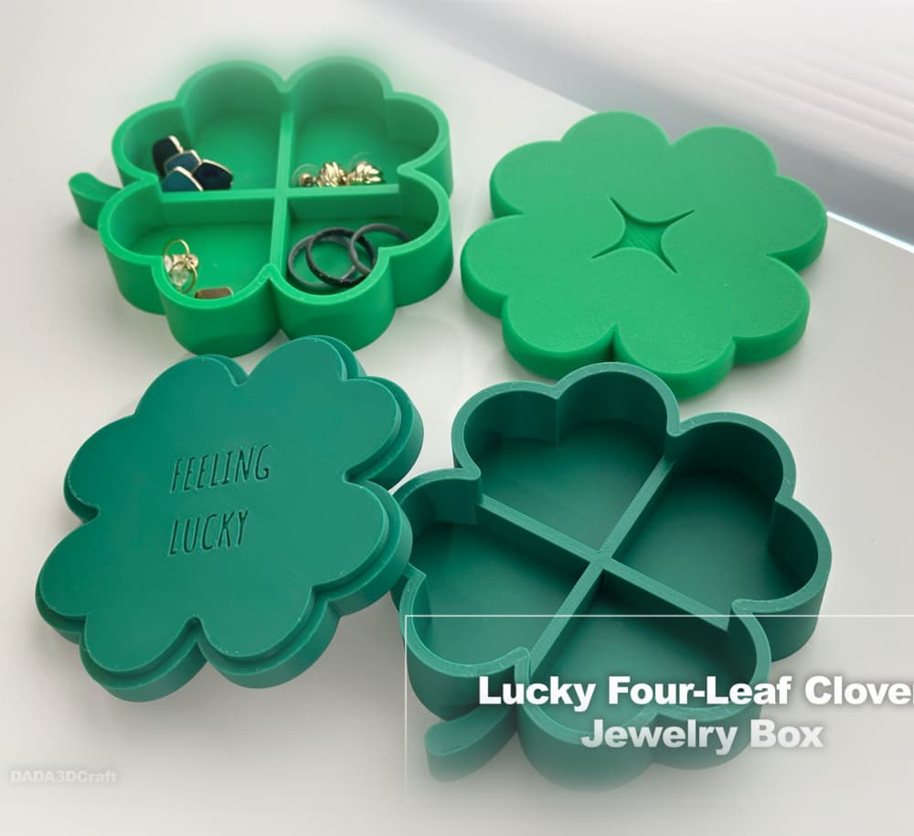 Lucky Four-Leaf Clover Jewelry Box 3d model