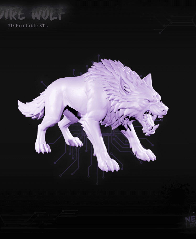 Dire Wolf - Dungeons and Dragons 3D Model 3d model